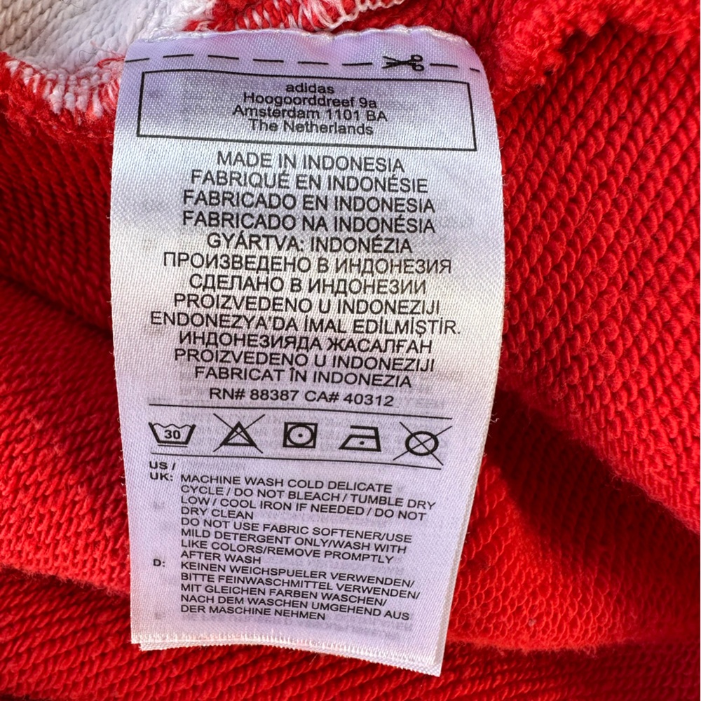 ADIDAS Women's Red and White Striped Hoodie - Picture 7 of 10